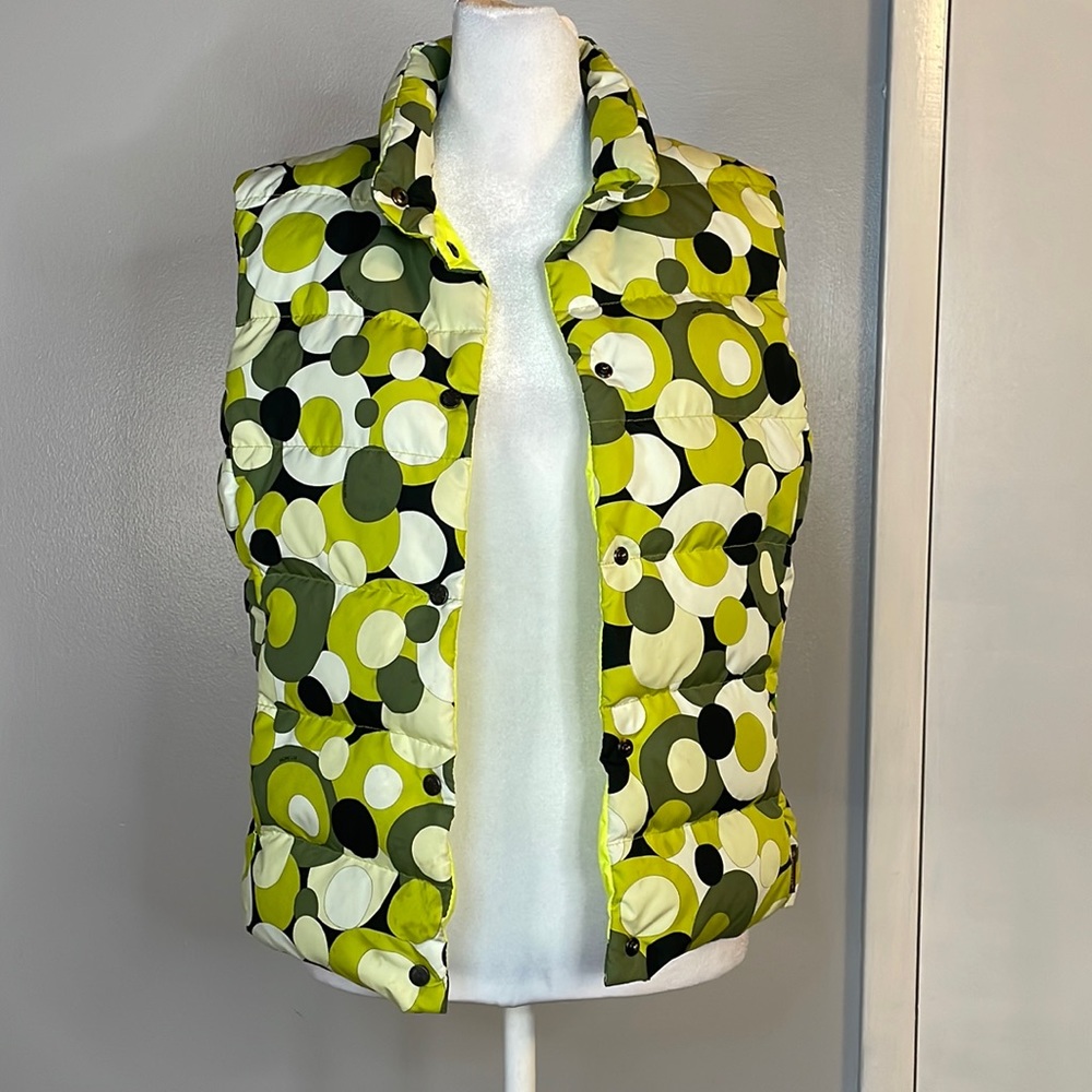 [MONCLER] Neon Polka Dot Down Puffer Vest - Size 2